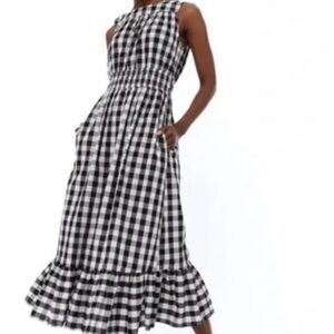 a new day Black and White Checkered Ruffle Maxi Dress